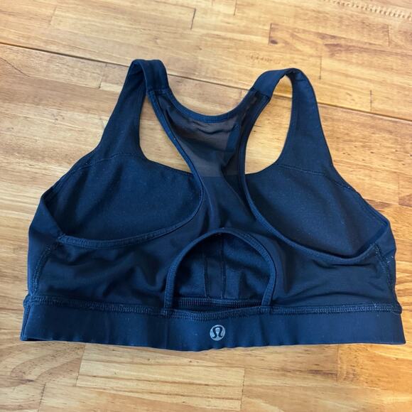 Lululemon Meesh Bra Black Mesh Keyhole Racerback Size 6 - Picture 4 of 6